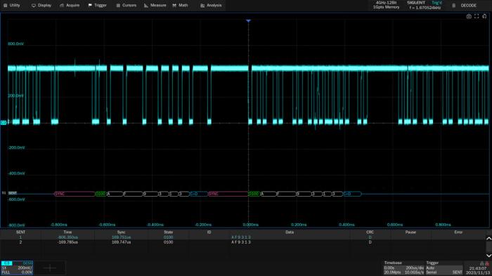 SENT trigger and decode SDS7000A-SENT @ electrokit (1 av 1)