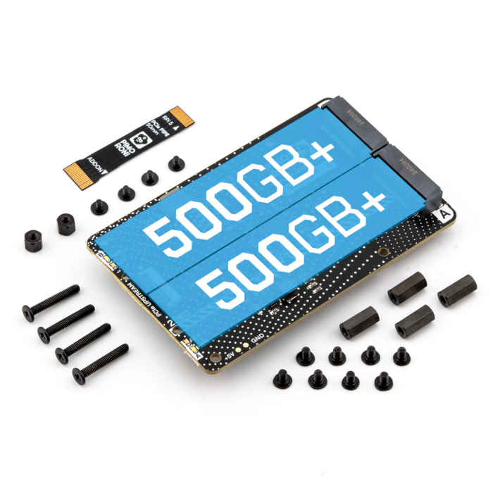 NVMe Base DUO för Raspberry Pi 5 + 2x 500GB SSD @ electrokit (1 av 4)