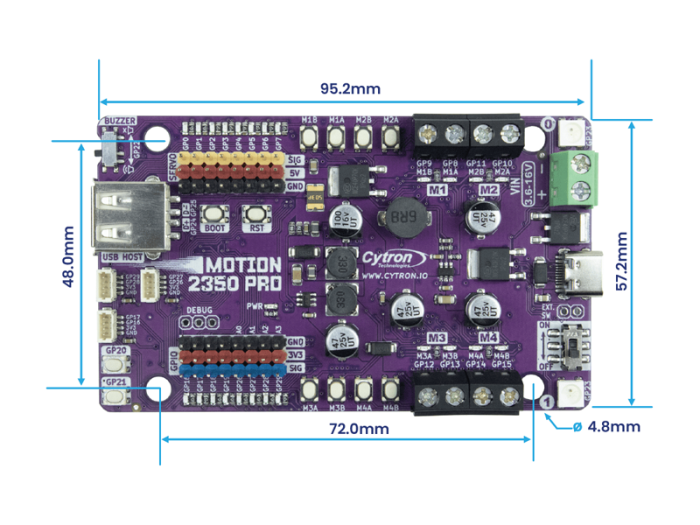 Robot control board and motor driver with RP2350 @ electrokit (5 of 6)