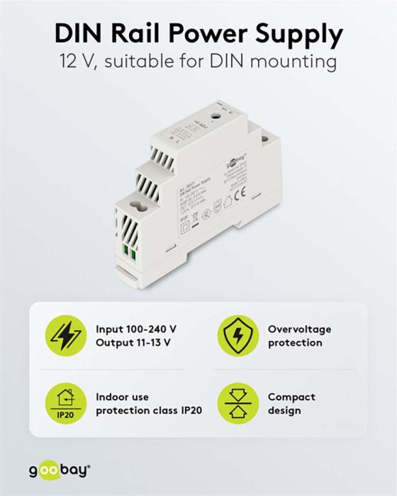 Switchat nätaggregat 12V 1.25A 15W DIN-skena @ electrokit (3 av 3)