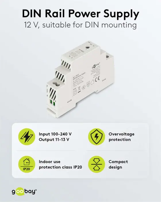 Power Supply 12V 1.25A 15W DIN-Rail @ electrokit (3 of 3)