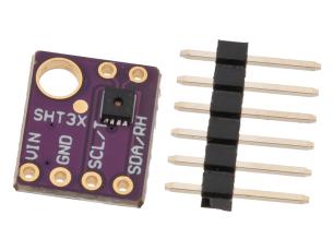 SHT30 temperature and humidity sensor mounted on board @ electrokit