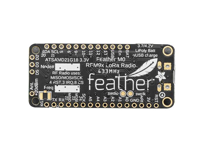 Adafruit Feather M0 RFM96 LoRa Radio - 433MHz @ electrokit (2 av 7)