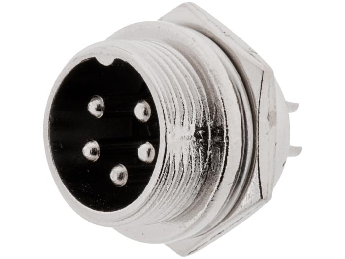 Kontakt GX16 plugg 5-pol chassi @ electrokit (1 av 2)