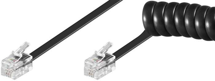 Spiralkabel för telefonlur RJ10 4m svart @ electrokit (1 av 1)