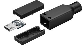 MicroUSB-kontakt hane l&ouml;danslutning USB2.0 @ electrokit