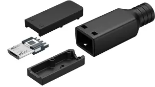 MicroUSB connector male solder version USB2.0 @ electrokit