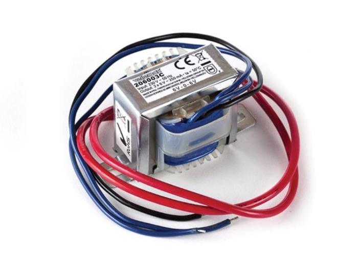 Transformator 2x6V 300mA 3.6VA @ electrokit (1 av 1)