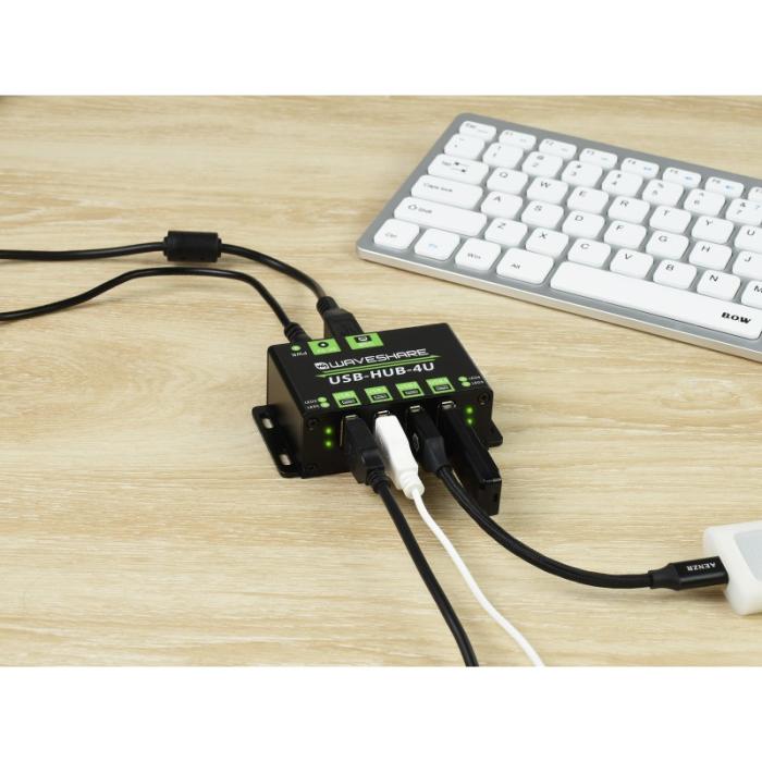 USB.20 Hub 4 portar med USB-A 480 Mbit/s - Industrial Grade @ electrokit (6 av 6)