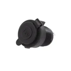 12V round flush mount cig socket with cover 21mm @ electrokit