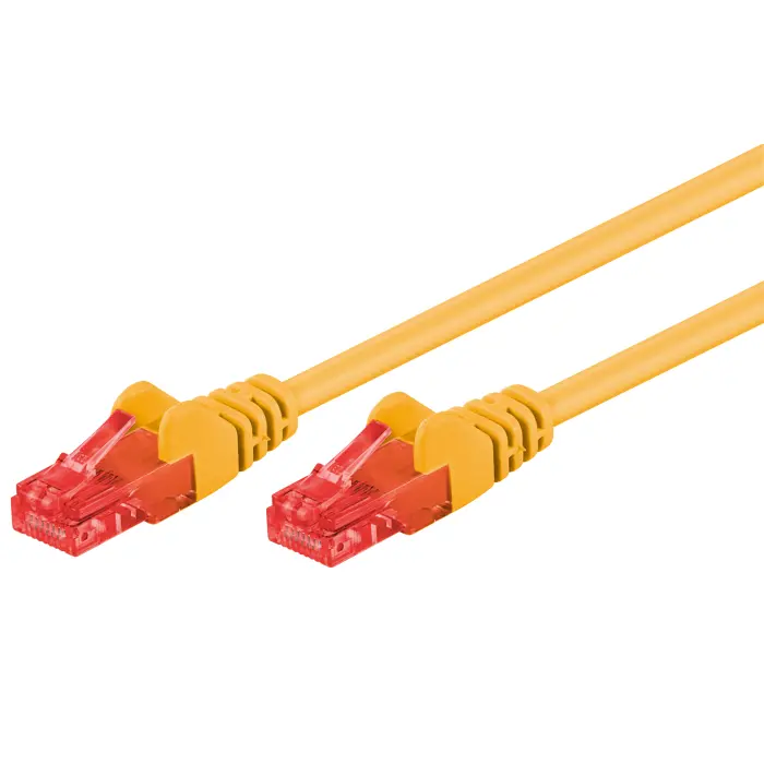 UTP Cat6 nätverkskabel 0.25m gul CCA @ electrokit (1 av 1)