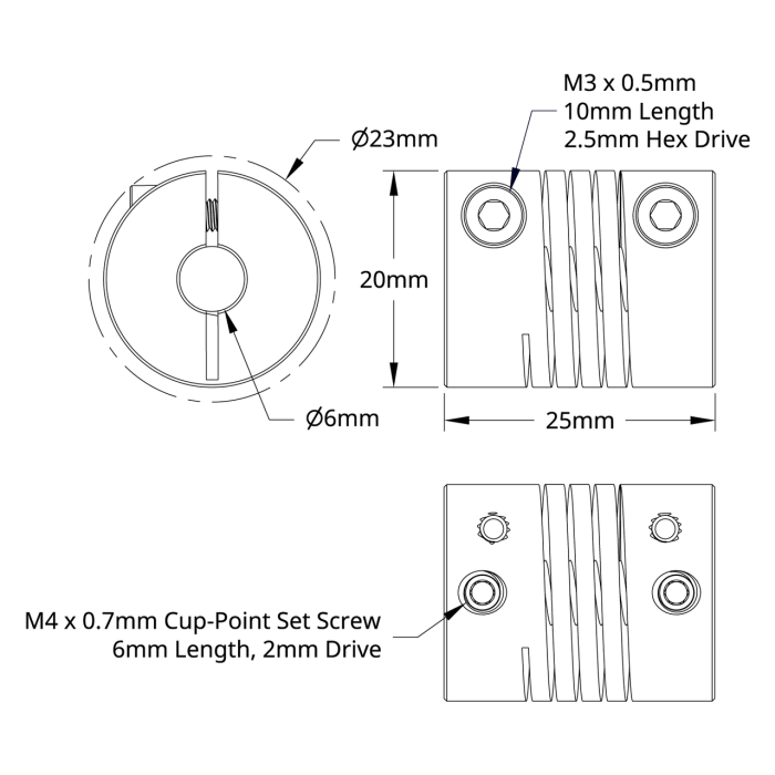 Flexkoppling 6mm till 6mm @ electrokit (3 av 3)