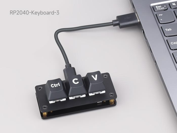 3-key mini keyboard RGB USB-C @ electrokit (2 of 7)