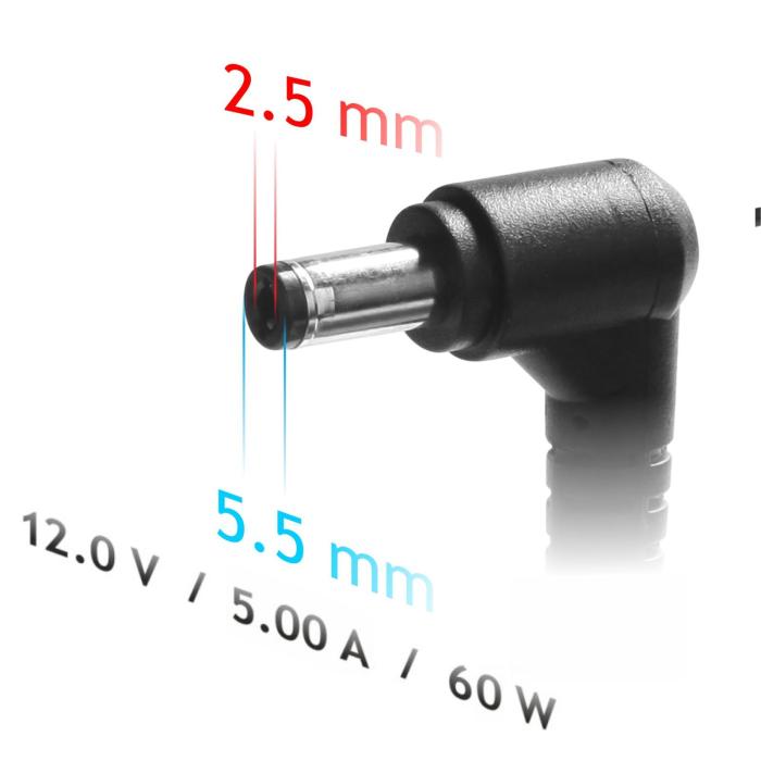 Laptop charger 12V 5A 60W 5.5x2.5mm - AK-ND-30 @ electrokit (2 of 4)