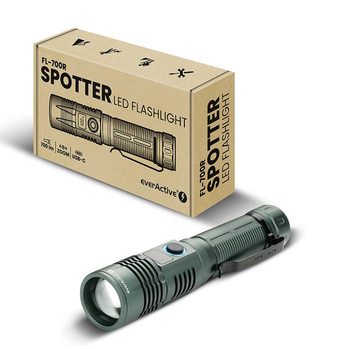 Zoom-ficklampa 700 lm 4000mAh Li-Ion USB-C med display @ electrokit (9 av 14)