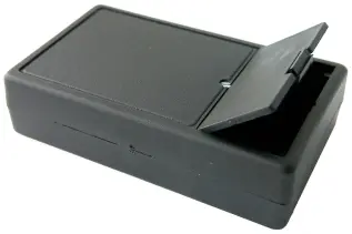 Apparatlåda 102x61x26mm med batterilucka @ electrokit