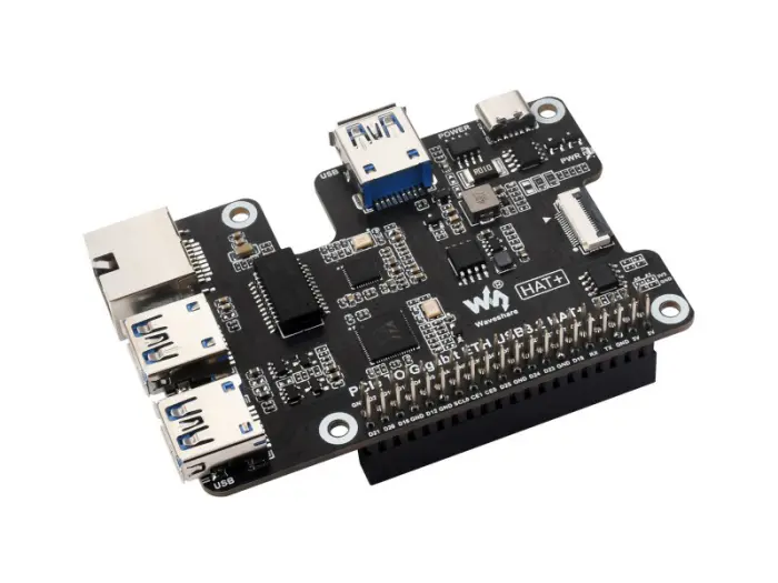 Gbit Ethernet & USB 3.2 HAT for Raspberry Pi 5 @ electrokit (1 of 9)