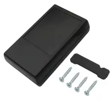 Apparatlåda 110x66x27mm med batterifack svart @ electrokit