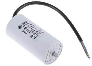 Motorkondensator 40uF 450VAC med kabel @ electrokit