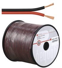 Kabel 2x0.5mm² Cu röd/svart 100m @ electrokit