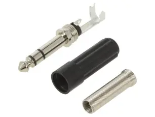 6.3mm hane 3-pol stereo avlastning @ electrokit