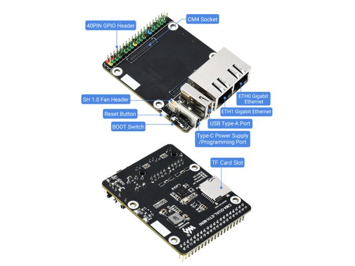 Dual Gigabit Ethernet adapter för Compute Module 4 @ electrokit (6 av 7)