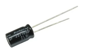 Elektrolytkondensator 100uF 25V 105C &oslash;6.3x11mm 6000h @ electrokit