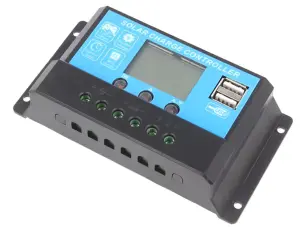 Solpanelregulator LCD 10A 12/24V @ electrokit