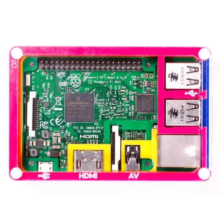 Enclosure for Raspberry Pi Mod B+ Rainbow PiBow @ electrokit (4 of 4)