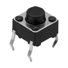 Taktil omkopplare PCB 6x6x5mm svart @ electrokit