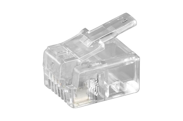Modularkontakt 6P4C - RJ11 för rund kabel @ electrokit (1 av 1)
