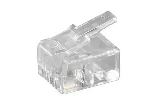 Modularkontakt 6P4C - RJ11 för rund kabel @ electrokit