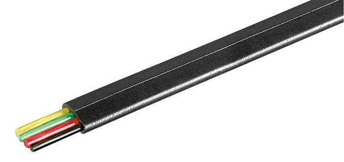 4 wires flat modular cable for signal and telephone black @ electrokit (1 of 1)