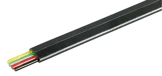 4 ledare flat modularkabel för signal- och tele svart @ electrokit