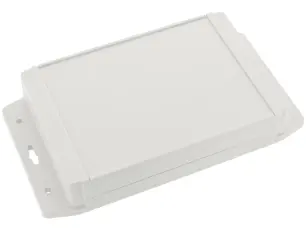 Apparatlåda 221x121x38mm IP67 med fläns ljusgrå @ electrokit