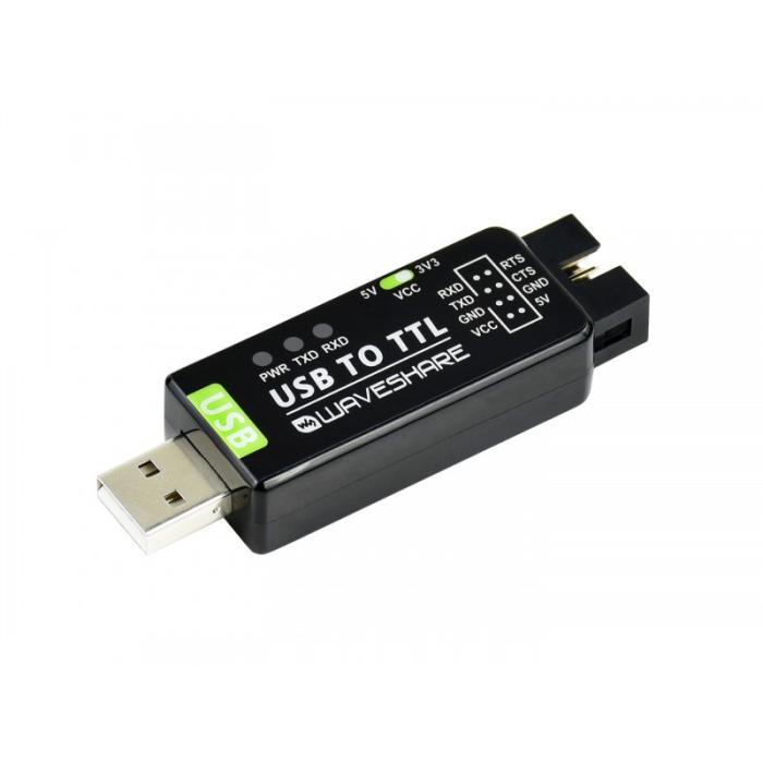 USB-A till UART adapter (TTL) 3.3/5V 8-pin med flödeskontroll @ electrokit (4 av 7)