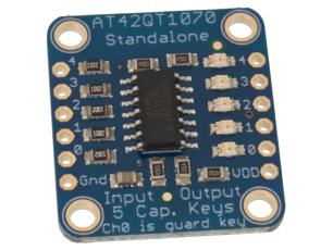 AT42QT1070 Touchkontroller 5-kanaler @ electrokit