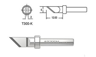Soldering tip T300-K knife shape 5mm @ electrokit
