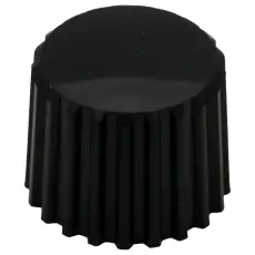 Ratt svart räfflad ø20x16mm @ electrokit