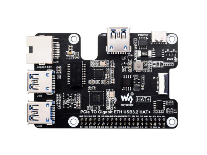 Gbit Ethernet & USB 3.2 HAT for Raspberry Pi 5 @ electrokit (4 of 9)
