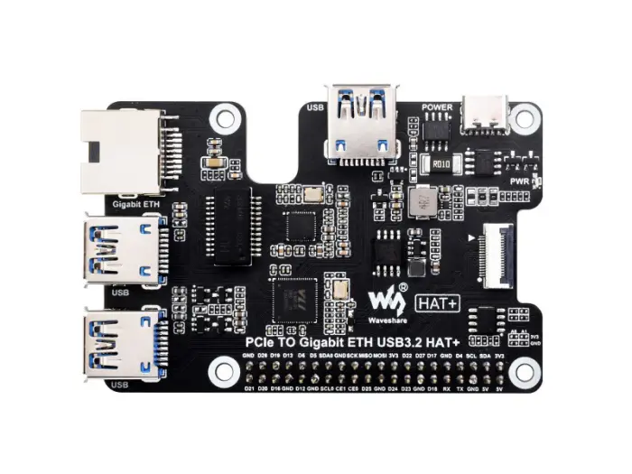 Gbit Ethernet & USB 3.2 HAT for Raspberry Pi 5 @ electrokit (4 of 9)