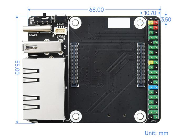 Dual Gigabit Ethernet adapter för Compute Module 4 @ electrokit (7 av 7)