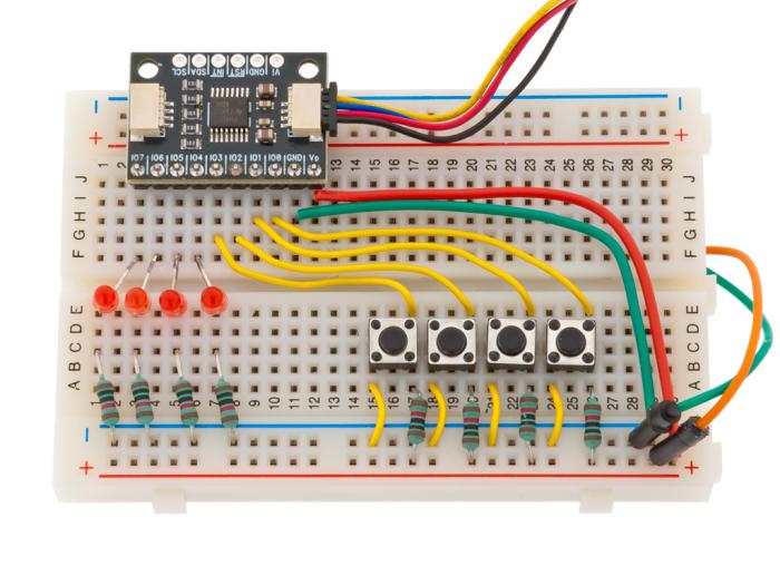IO-expander med nivåomvandlare 8-kan I2C QWIIC @ electrokit (5 av 5)
