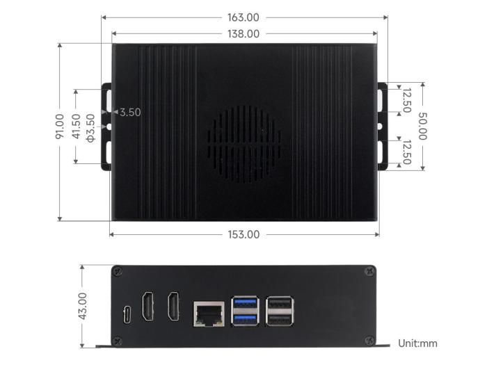 Inbyggnadslåda Raspberry Pi 5 + M.2 SSD @ electrokit (4 av 6)