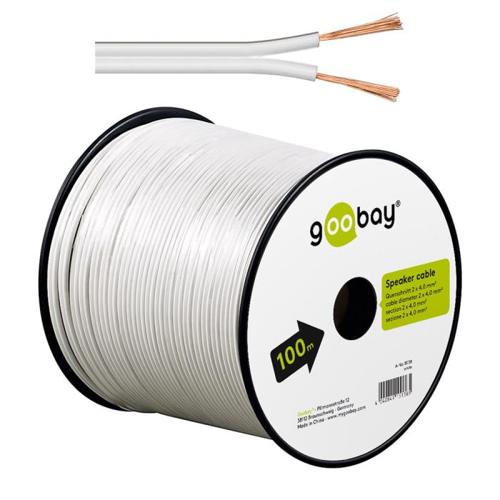 Kabel 2x4mm² CCA vit 100m @ electrokit (1 av 1)