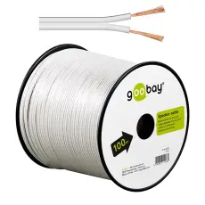 Kabel 2x4mm² CCA vit 100m @ electrokit