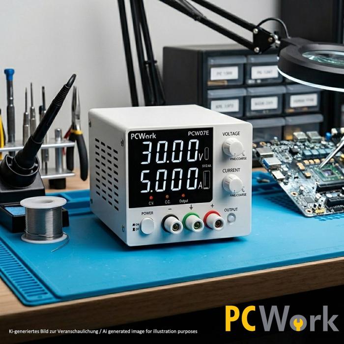 Labaggregat 0-30V 0-5A + 5V 2.4A USB-A och USB-C 150W @ electrokit (4 av 5)