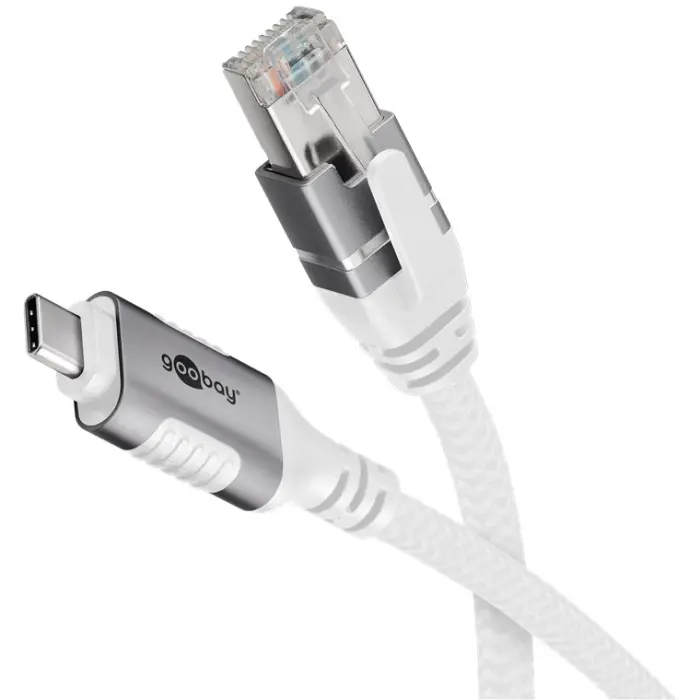 USB-C to Ethernet cable USB 3.2 Gen1 to RJ45 2.0m white @ electrokit (1 of 5)