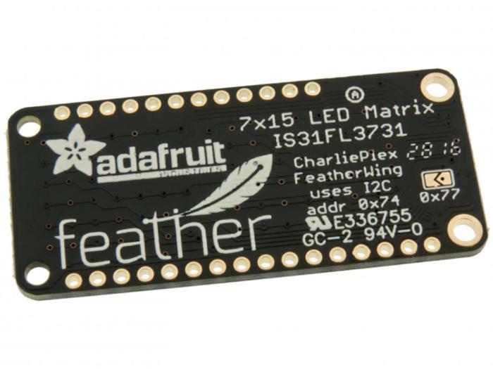15x7 CharliePlex LED Matrix FeatherWing - Warm White @ electrokit (2 av 3)
