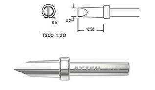 Soldering tip T300-4.2D chisel 4.2 mm @ electrokit